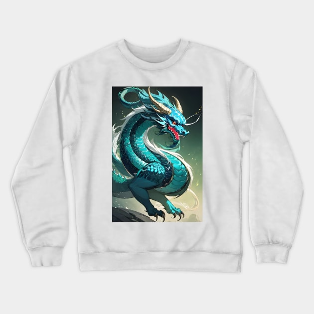 Green serpent dragon Crewneck Sweatshirt by Spaceboyishere